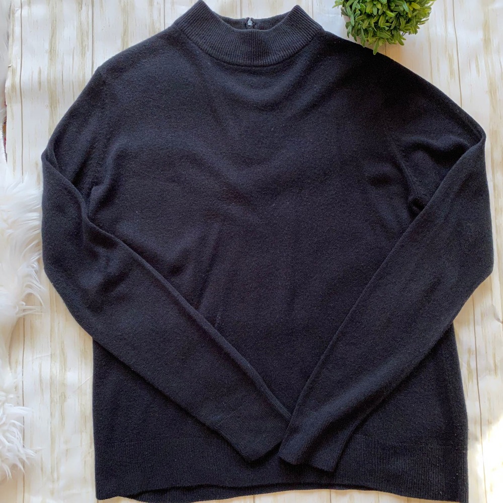 San Michelle Bay Black Mock Turtleneck - Picture 2 of 16